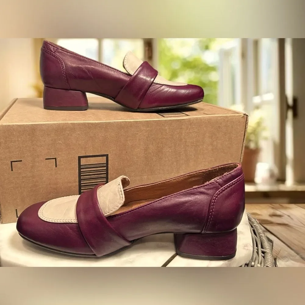 MIZ MOOZ  Bordeaux Leslee Leather Loafers Heel Womens EU 36